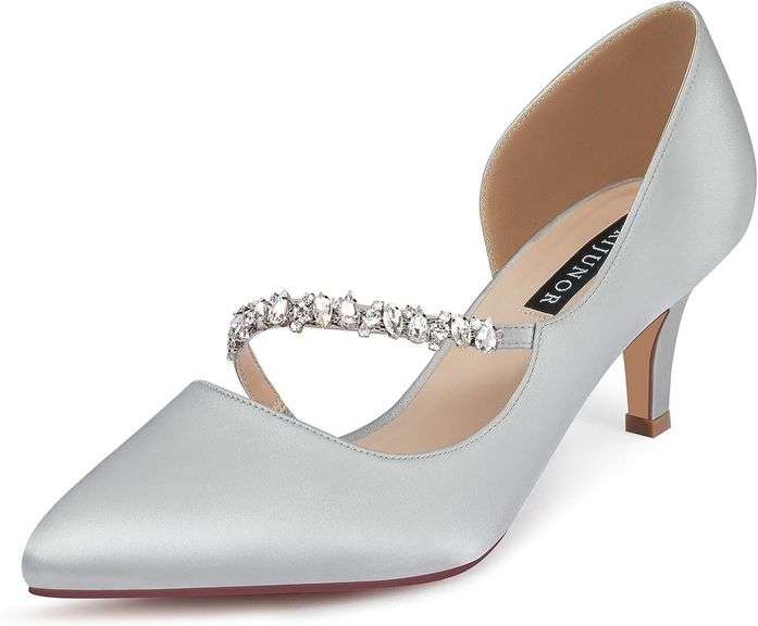 ERIJUNOR Women Kitten Heels Pointy Pumps 9.5 image