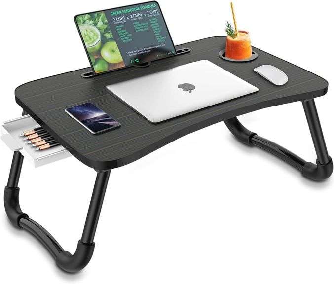 Zapuno Foldable Laptop Bed Table with Drawer image