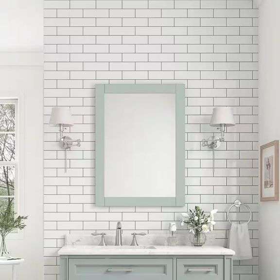 Caville 24x32 Wall Mount Vanity Mirror, Sage Green image