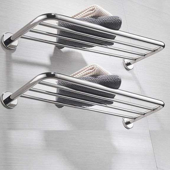 Hotel Towel Rack, 30" Wall Mounted, 2-Tier, Chrome image