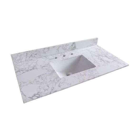 Carrara Vanity Top, 3-Hole Sink image