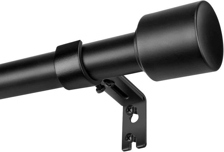 1  Diam Curtain Rod 30-144 inch Adj Matte Black image