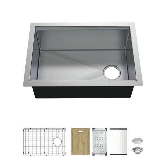 27" Undermount 16G Stainless Workstation Sink image