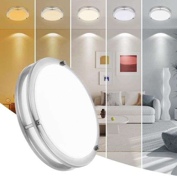 12" Round Brushed Nickel LED Light 2700 5000K image
