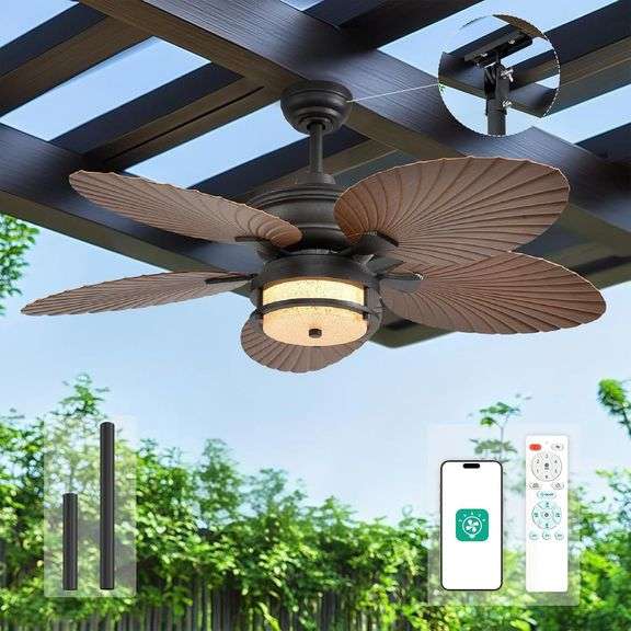 Orison 52" Outdoor Ceiling Fan with Lights, Bronze image