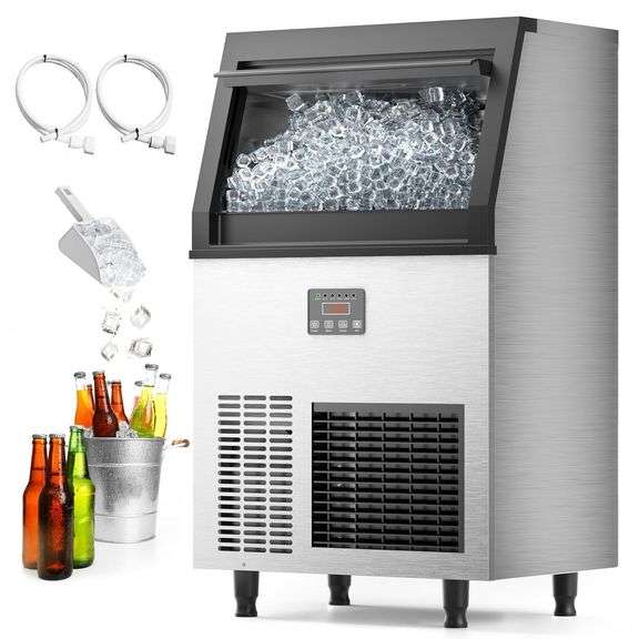 Coolake 200lbs/24H Ice Maker, 50lbs Storage image