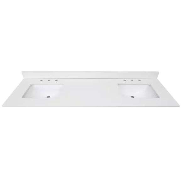 Home Decorators 73" Vanity Top, Quartz White (Damaged) image