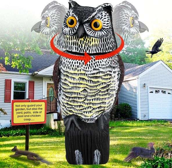 Owl Decoy for Birds, Waterproof 360  Head image