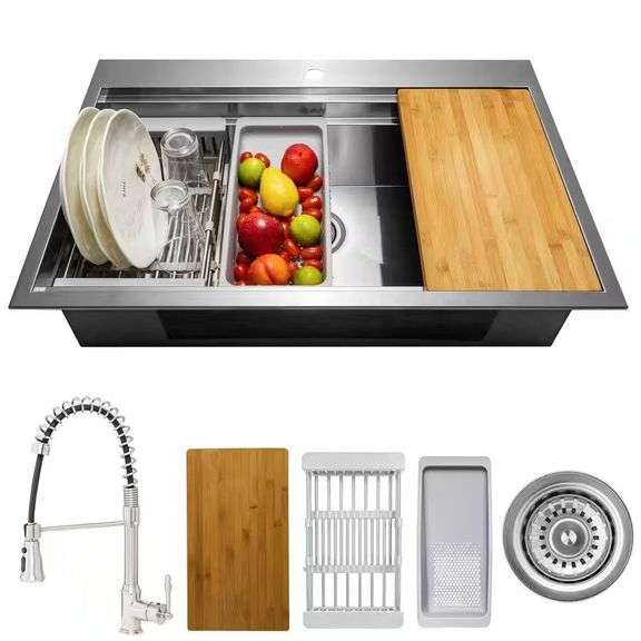 Stainless Steel 33x22 Sink w/ Faucet image