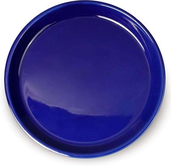 Blue Ceramic 12" Plant Pot Saucers Drip Tray image
