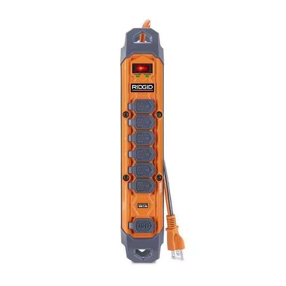 8 ft 6-Outlet USB-A USB-C 15W Surge Protector image