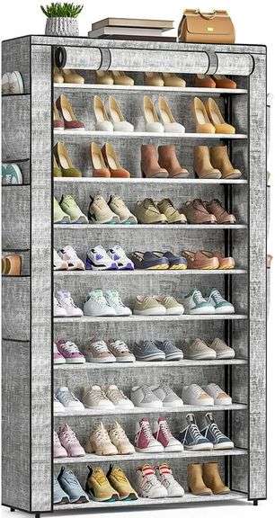 Shoe Rack 10Tier Large Tall Shoe Shelf Cabinet image