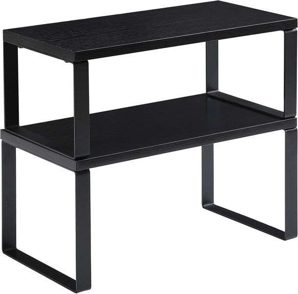 YMYNY Cabinet Shelf Organizer, 2-Pack, Black image