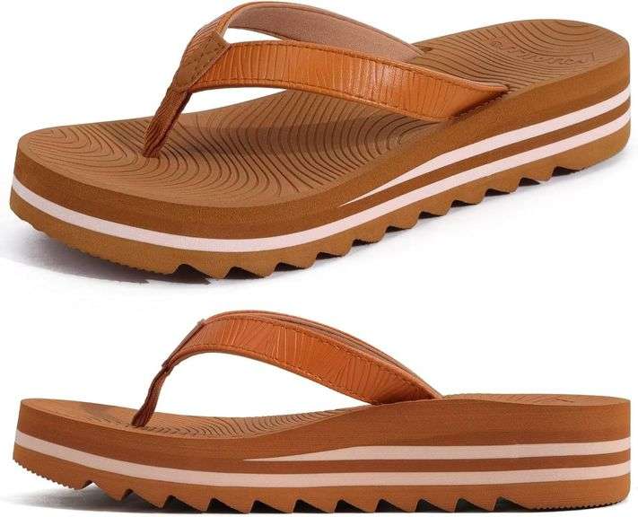 KuaiLu Women s Flip Flops with Cushioned Footbed Size 8.5 image