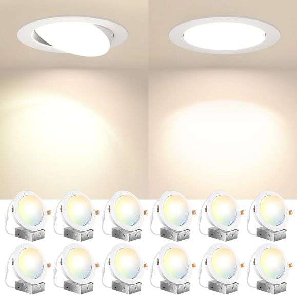 Amico 6" Gimbal LED Recessed Lighting, 12 Pack image