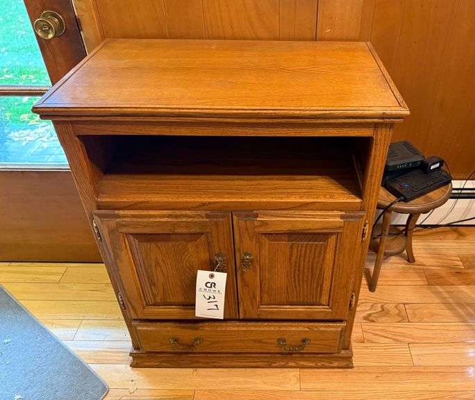 Wood Storage Cabinet and Small Side Table image