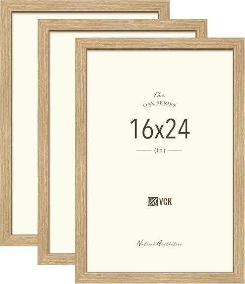 VCK 16x24 Oak Wood Frame for Poster, 3 Pack image
