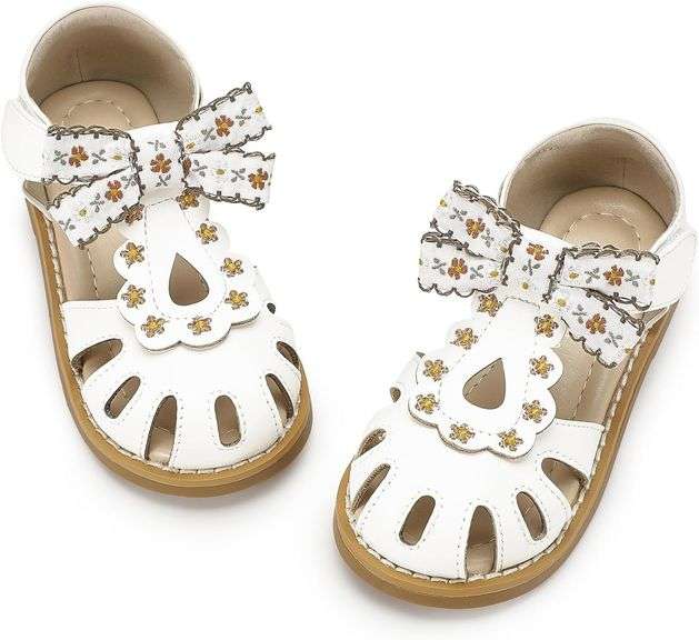 Toddler Girls Closed Toe Bow Sandals Size Kids 11 image