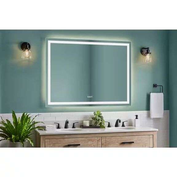 Glacier Bay 48x36 Framed Anti-Fog LED Mirror image