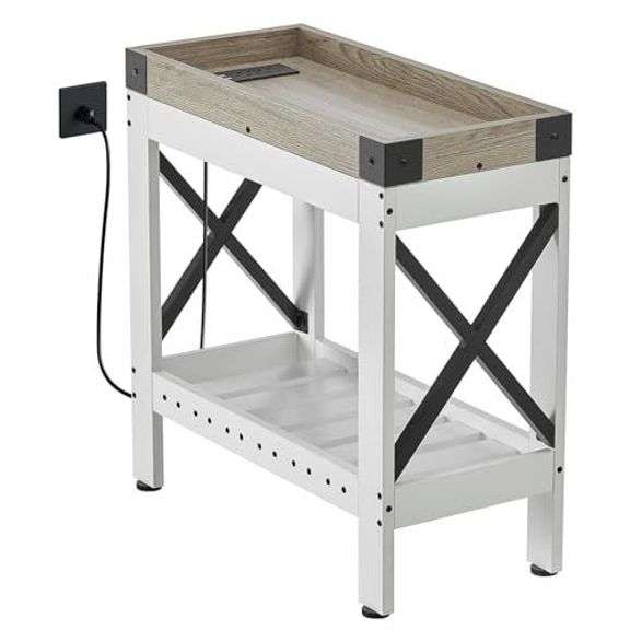 Side Table w/ Charging, 21.7" L x 10" W x 21.7" H image