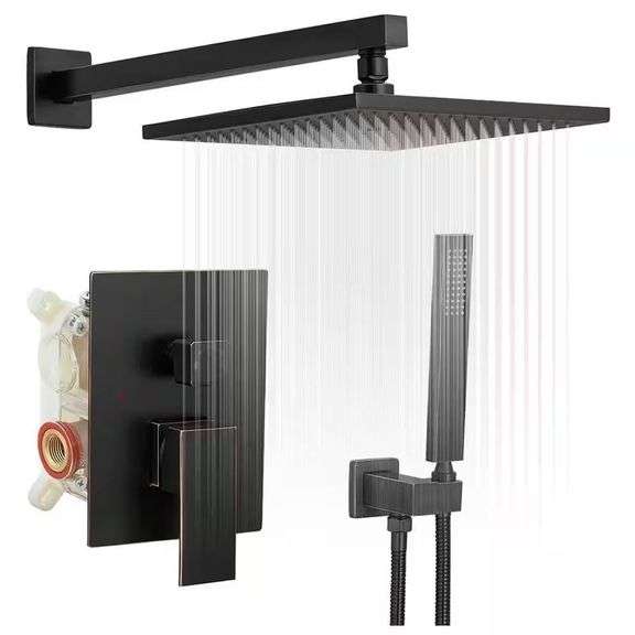 10-Inch Square Shower Set, Oil Rubbed Bronze image