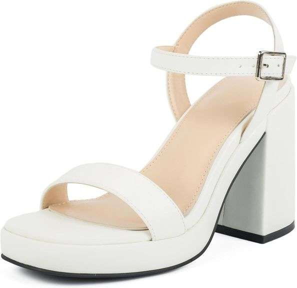 Women's Platform Chunky Heeled Sandals Size 8.5 image