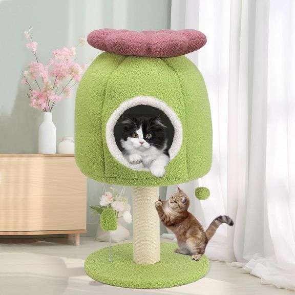 EMUST Flower Cat Tree with Bed, 28.74" Tower image