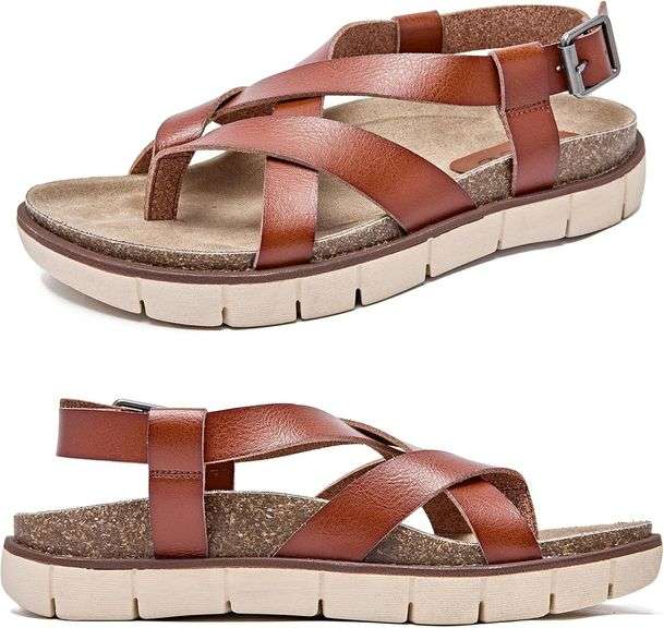 Women's Flat Slides Slip-Ons, Wide Width. Size 9.5 image