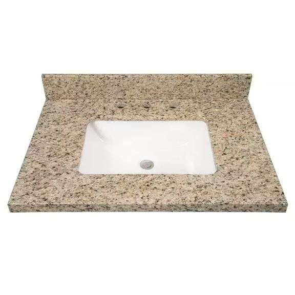 31 in. W Granite White Vanity Top, Beige image