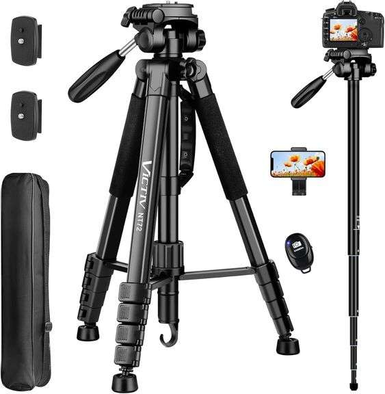 Tripod for Camera, 72" Tall with Remote image
