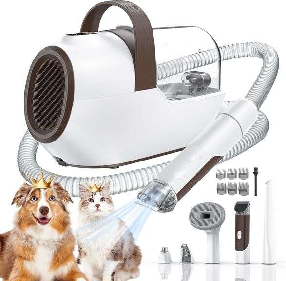 Dog Grooming Vacuum Kit with Pet Clipper Tools image
