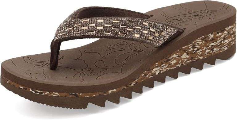 ONCAI Women s Wedge Flip Flops 8.5 image
