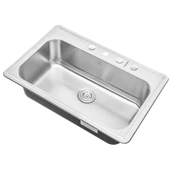 Top Mount Stainless Steel Sink, 4-Faucet Holes image