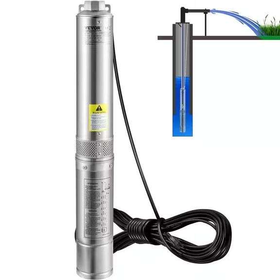 Deep Well Submersible Pump 0.5 HP, 115V, 28 GPM image