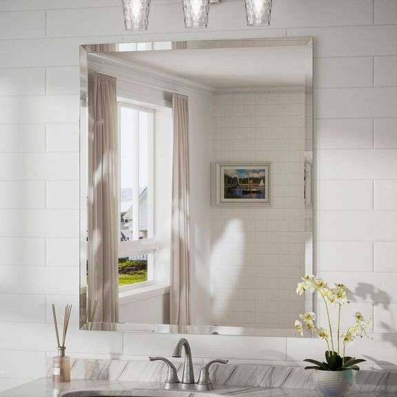 30 in. W x 36 in. H Beveled Frameless Mirror image