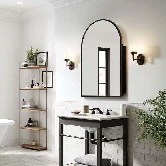 24x36 Arched Medicine Cabinet with Mirror image
