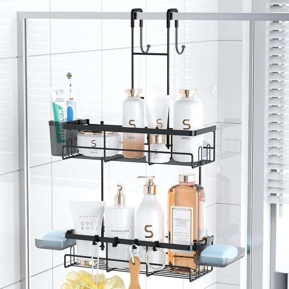 Over-the-Door Shower Caddy, Black Organizer image