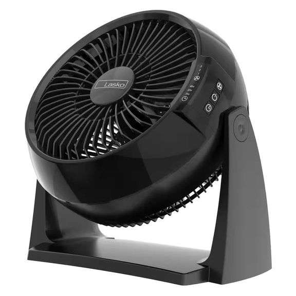10 in. 3-Speed Black Air Circulator Fan with Timer image