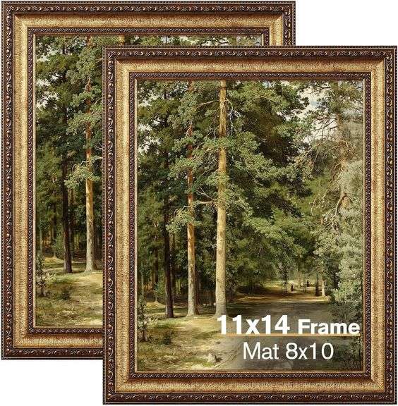 11x14 Gold Frame, 2 Pack with Glass image