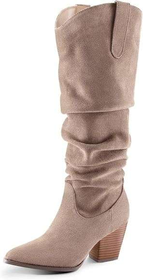 mysoft Women's Cowboy Boots Knee-High Pointed Toe Size 11 image