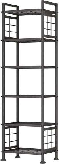 GIOTORENT 6-Wire Standing Shelf, Black image