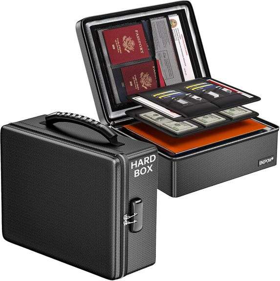 ENGPOW Fireproof Document Box with Lock, Safe Case image