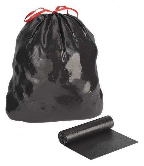 GRAINGER Trash Bags 55 gal, 1 mil, 100 pk image