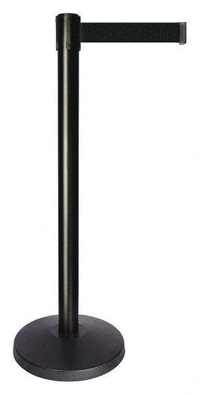 QUEUEWAY Barrier Post with Belt: Black, 10 ft Belt image