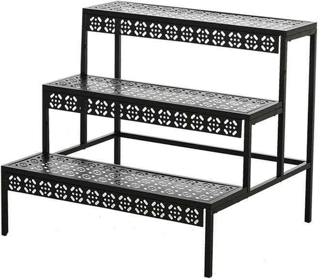 3 Tier Metal Plant Stand, Decorative Flower Step image