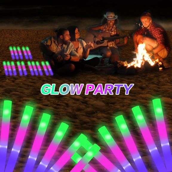 AWANG Glow Sticks, 100 Pcs, 3 Modes, Multicolor image