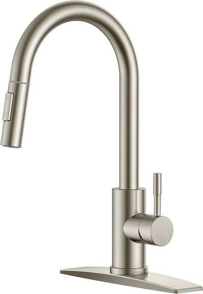 FORIOUS Kitchen Faucet with Pull Down Sprayer, Ni image