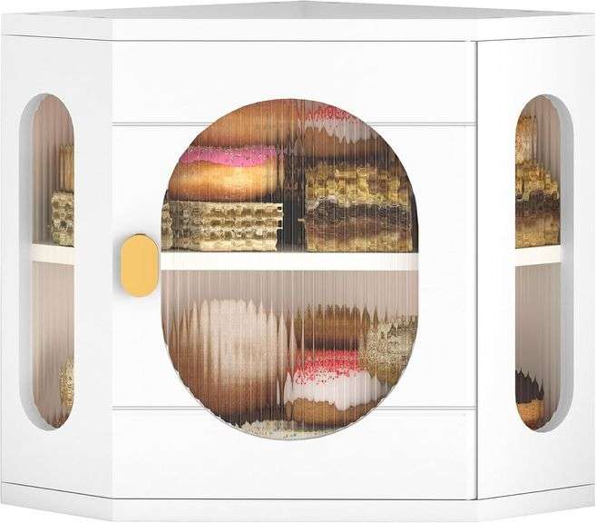 Corner Bread Box for Kitchen Countertop White image