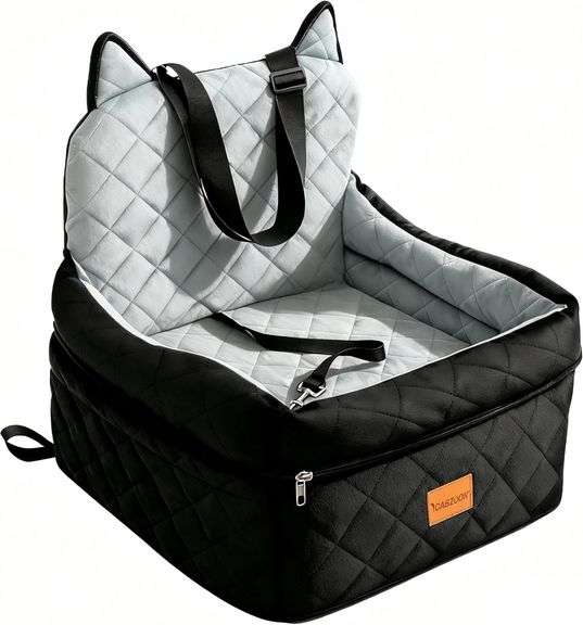 Dog Car Seat for Small/Med Dogs 35lbs, Black-Grey image