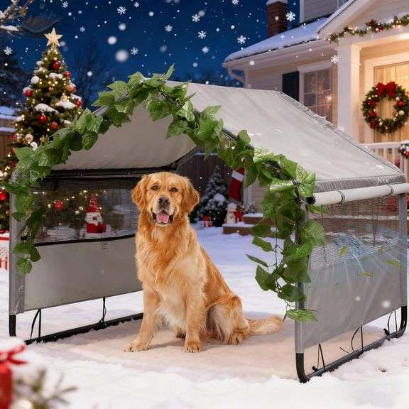 Large Dog House Shade Shelter with Rainproof Cover image